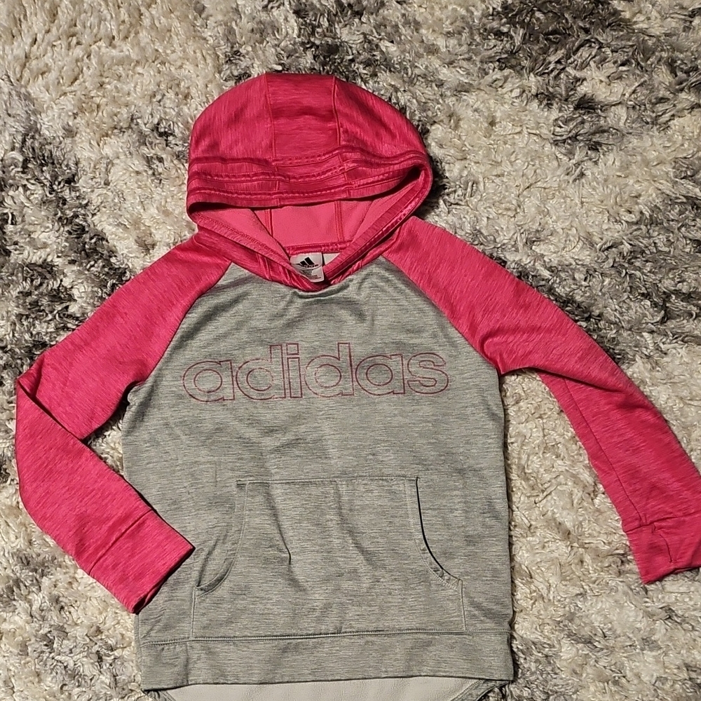 Adidas Kids Hoodie in Pink and Gray